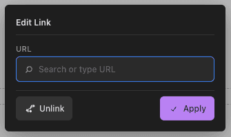 Link property edit dialog