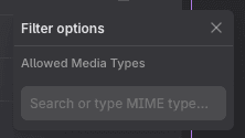 Media property type filtering