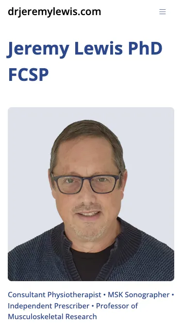 Dr Jeremy Lewis homepage on a phone