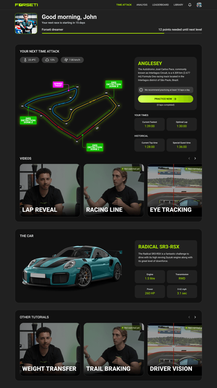 eRacing Platform screenshot