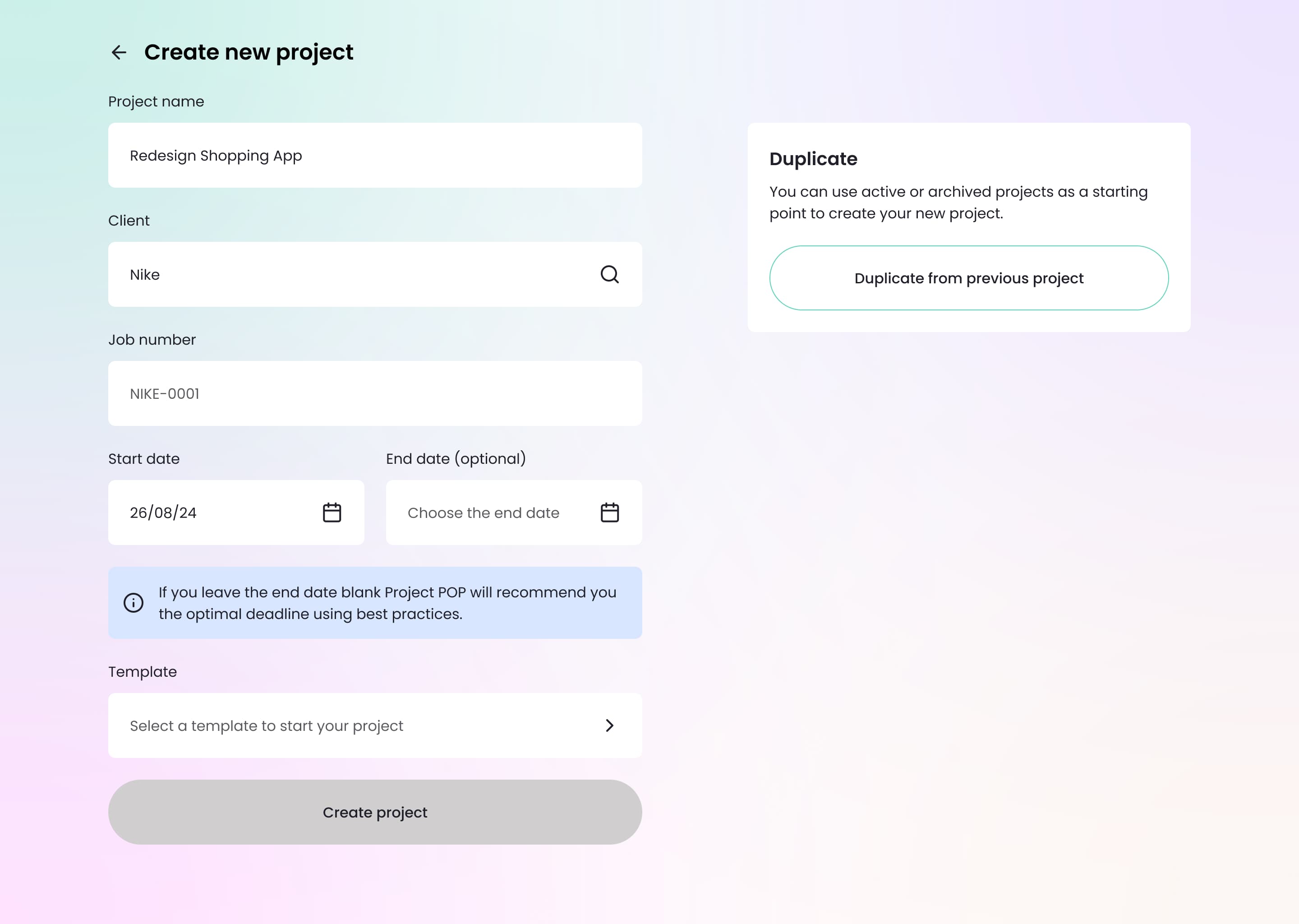 Create Project