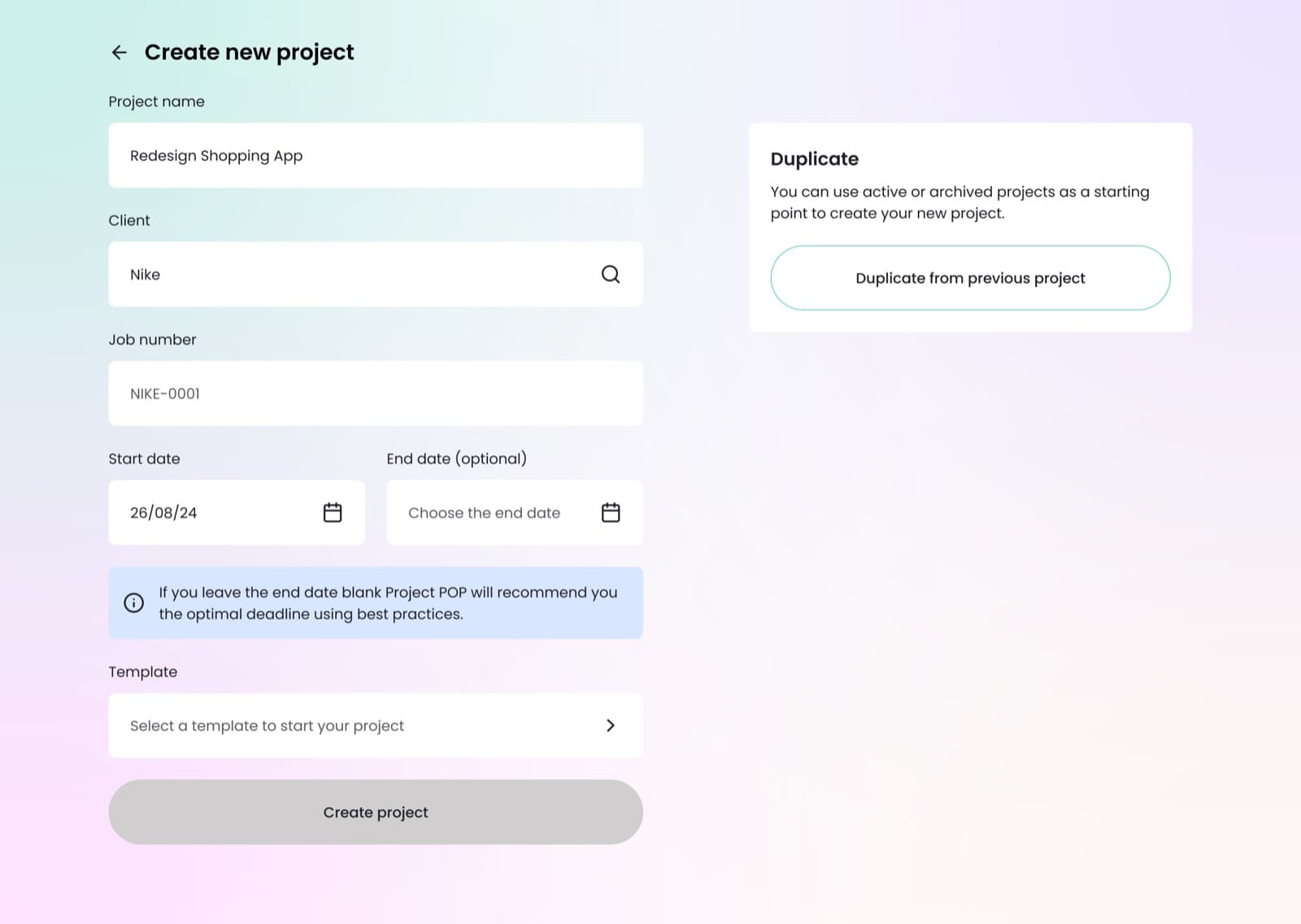 Create Project